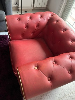 Sillón Chester Piel skyr rojo