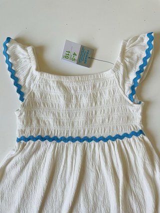 Vestido blanco sin mangas para niña Talla 5 Nuevo