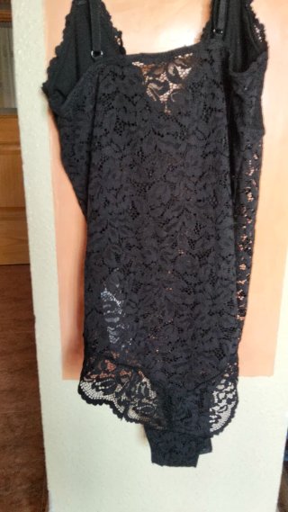 Body encaje Oysho negro S/36
