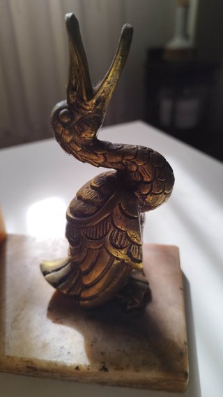 Sujetalibros Bronce y Mármol Pelícanos