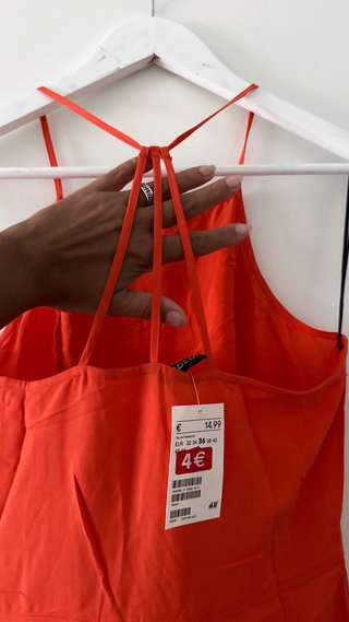 Vestido H&M tiras espalda con etiqueta