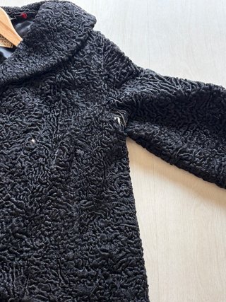 Abrigo vintage piel astracán/karakul negro