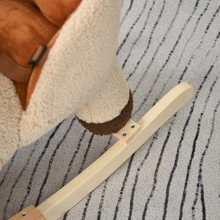 Caballito de Juguete en Forma de León para Niños de 18-36 Meses, Ruge (3 Pilas Incluidas), de Madera y Peluche