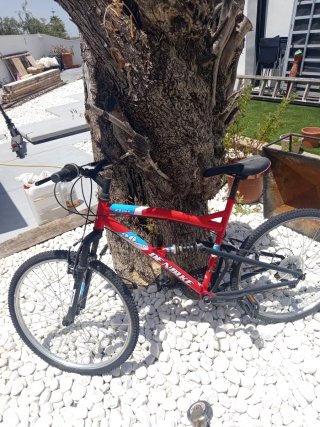Bicicleta de montaña roja