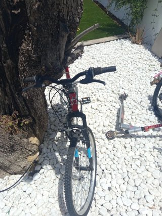 Bicicleta de montaña roja