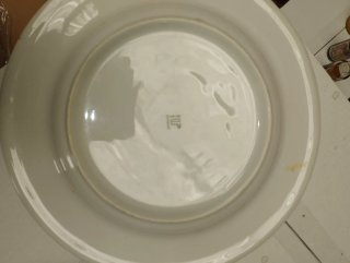 Plato grande porcelana blanco decorado