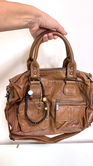 Bolso y Charm Marrón Dorado Estilo boho vintage