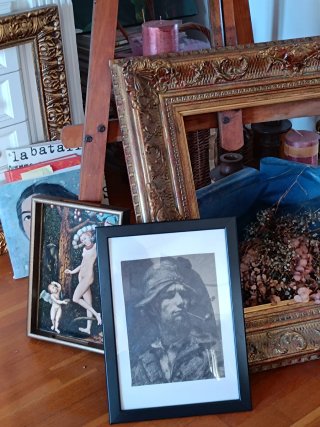 Quadro vintage marinaio che fuma pipa