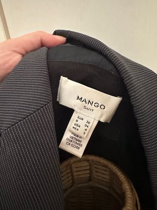 Blazer Mango nero a righe