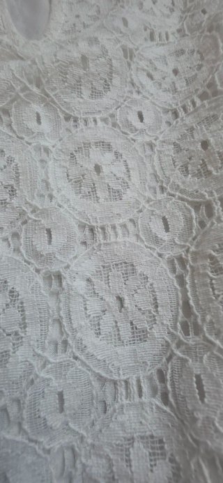 Blusa Encaje Guipur Blanca Talla S