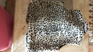 Chaleco peludo estampado leopardo