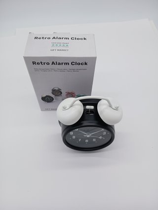 GIFTMARKET – Reloj Despertador analógico silencioso. Despertador de mesilla Negro. Reloj Despertador
