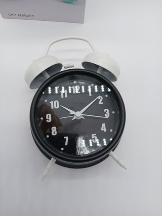 GIFTMARKET – Reloj Despertador analógico silencioso. Despertador de mesilla Negro. Reloj Despertador