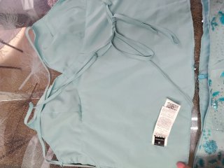 Completo donna teal con paillettes