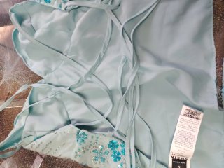 Completo donna teal con paillettes