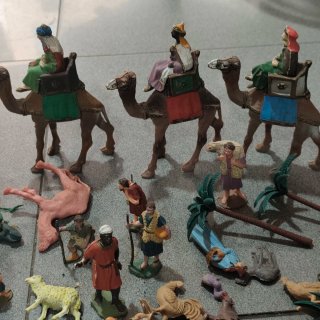 Lote figuras Belén plástico años 70-80