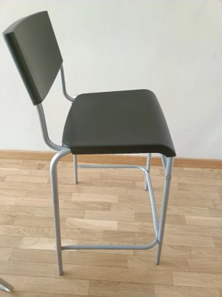 Taburete Stig Ikea Negro/Plata