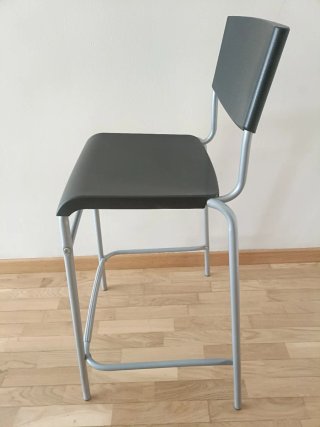 Taburete Stig Ikea Negro/Plata
