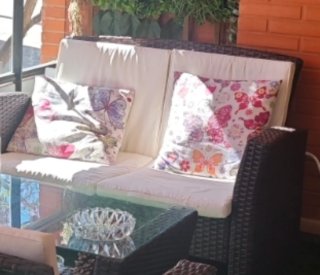 Muebles de terraza ratán y cristal