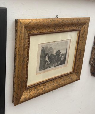 Quadro incorniciato con vetro e legno