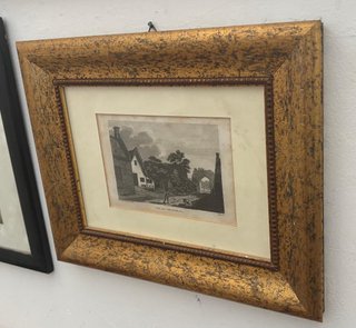 Quadro incorniciato con vetro e legno