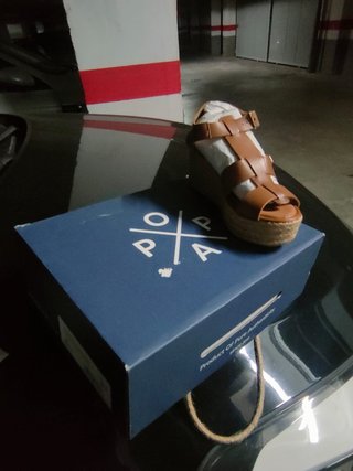 Sandalias Poppa Cuña Beige/Marrón