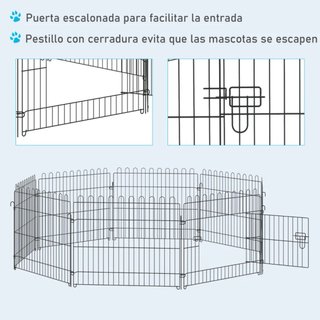 Parque para perros 8 paneles 71x61 cm