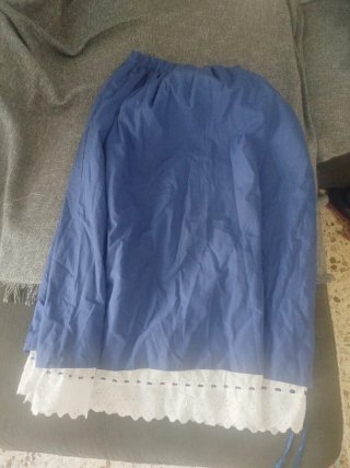 Falda campesina canaria azul y blanca niña