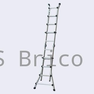 Escalera Telescópica Articulada Aluminio 4+4 Pestaña