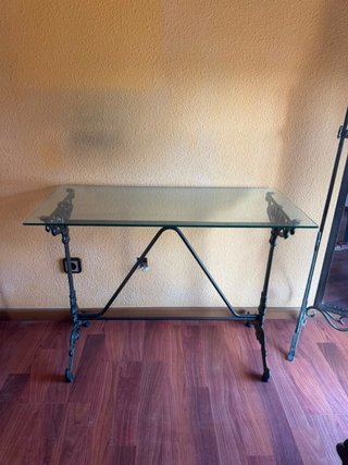Consola recibidor cristal y metal