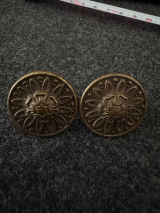 Coppia Pomelli Vintage Ottone Floreale