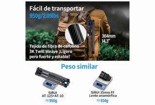 NUEVO Trípode Sirui Carbono X AT-10 cabeza fluida