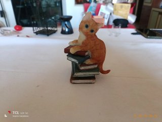 Statuetta Gattino Rosso su Libri