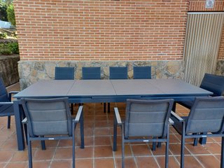 Mesa Extensible Jardín + 12 Sillas Exterior