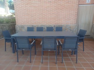 Mesa Extensible Jardín + 12 Sillas Exterior