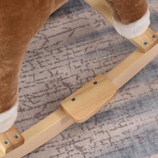 Caballo de Madera Juguete con Sonidos Realistas para Niños de 36-72 Meses, Incluye 2 Pilas AA, Marrón