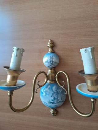 Applique 2 luci ceramica dipinta