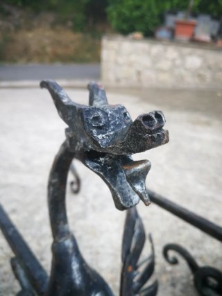 Pareja Morillos Dragón Alado Hierro