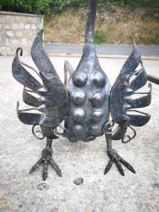 Pareja Morillos Dragón Alado Hierro