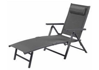 Tumbona de aluminio plegable gris Lidl