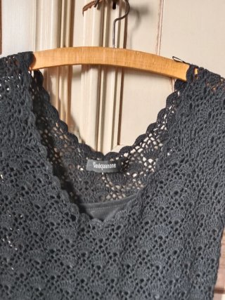 Vestito nero traforato Snaquanine taglia unica