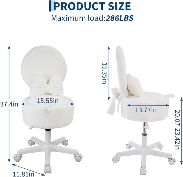 NUEVO - Silla de tocador pequeña con ruedas