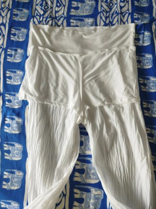Pantalón bombacho blanco