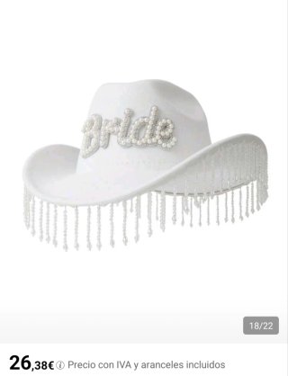 Gorro de Novia Blanco vaquera
