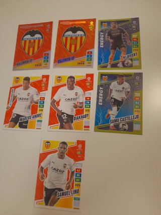 Lote 7 cartas Valencia Adrenalyn XL 22/23