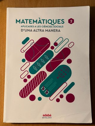 Libro de matemáticas en cat., 2do de bach.