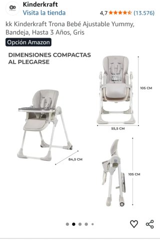 Trona Kinderkraft Gris