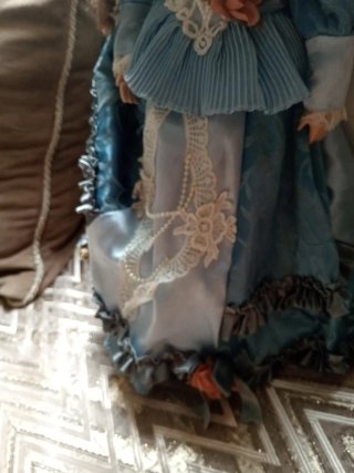 Muñeca Porcelana Victoriana Vestido Azul