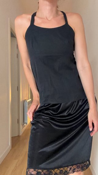 Top New Look Negro Espalda Abierta