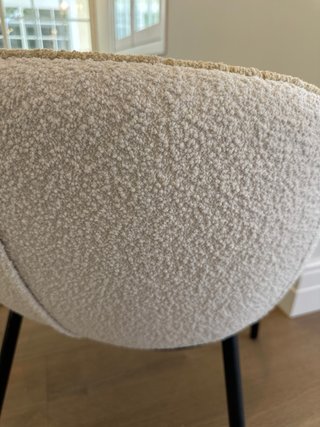 4 Sillas de Comedor Blanca Tela y Metal